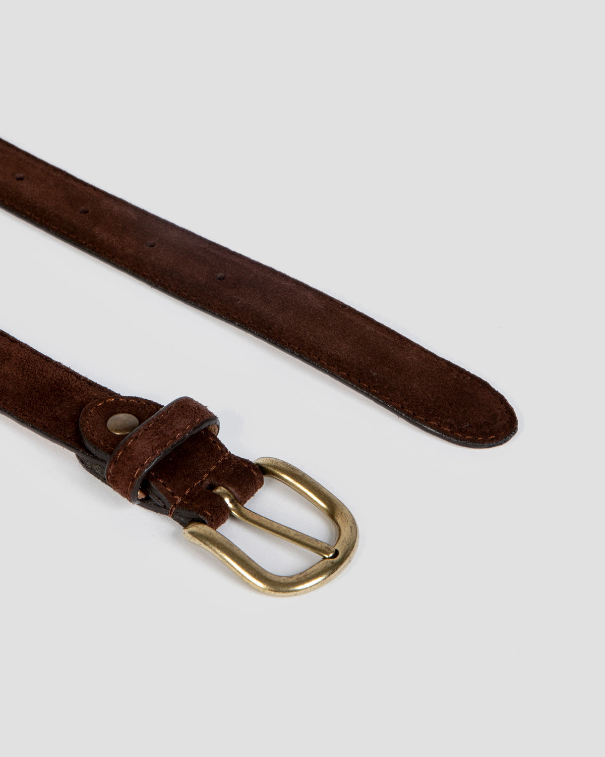 Brown Suede Thin Belt