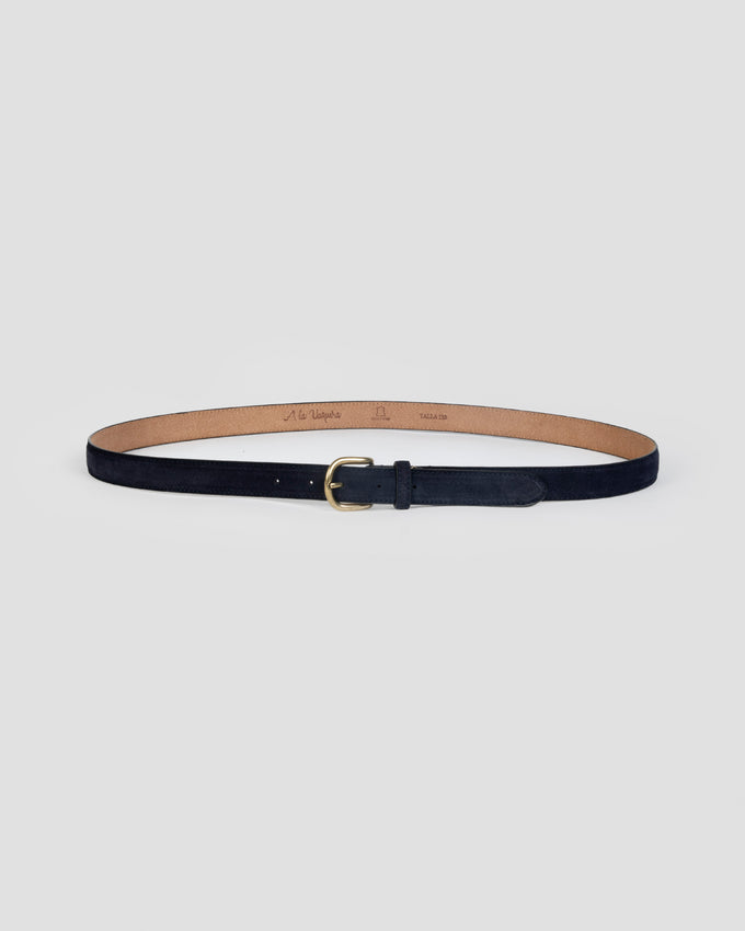 Navy Suede Thin Belt
